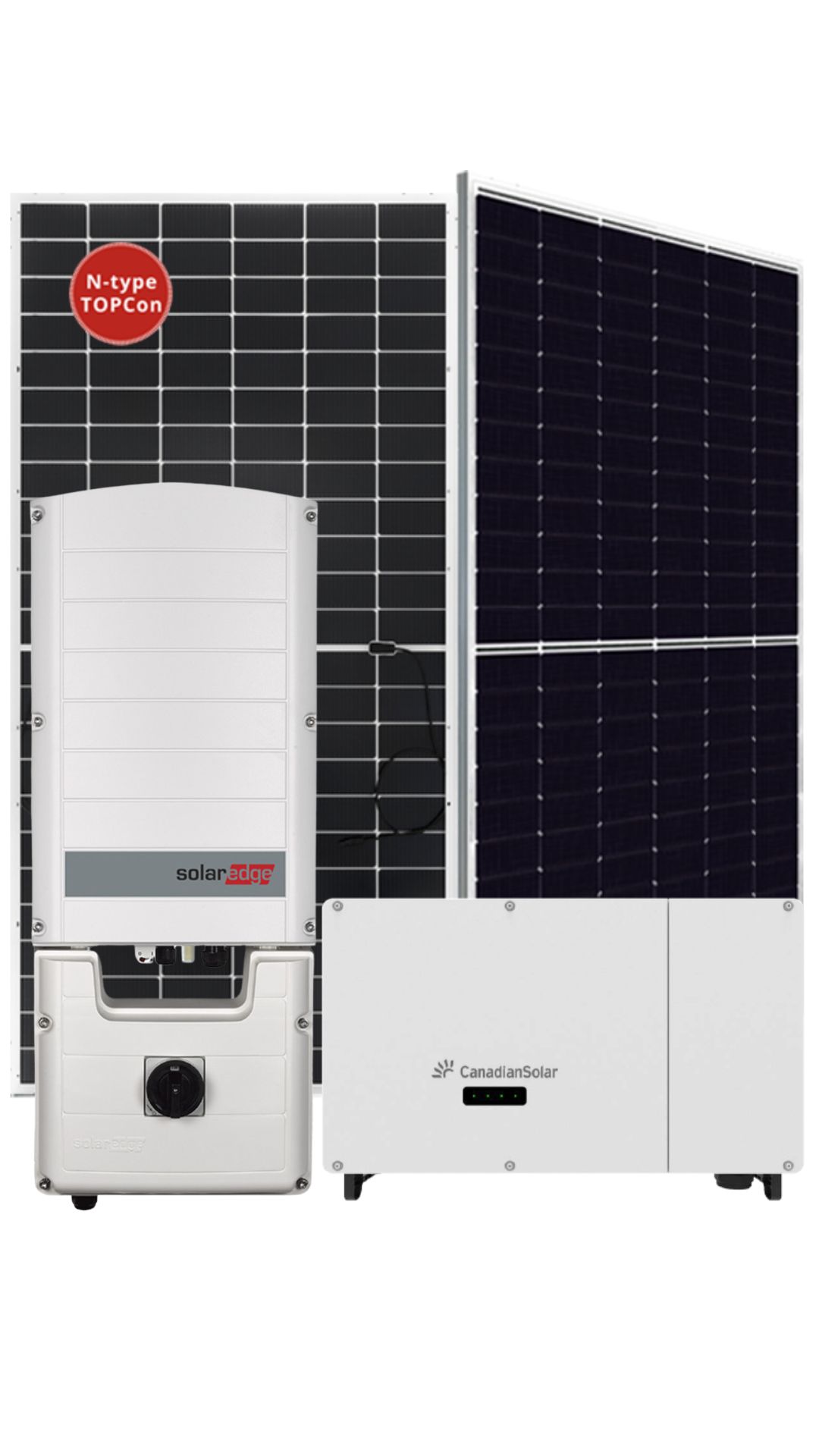 Equipos solares paneles e inversores SolarEdge Canadian Solar